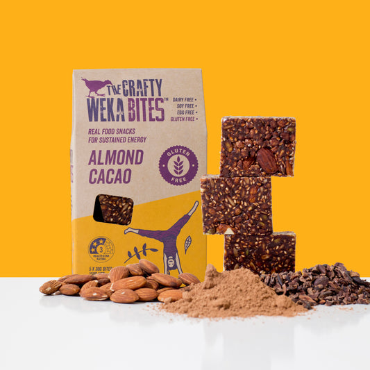 25x Almond Cacao Flavour Gluten Free Bite Size Snack bars (5x Packs of 5)