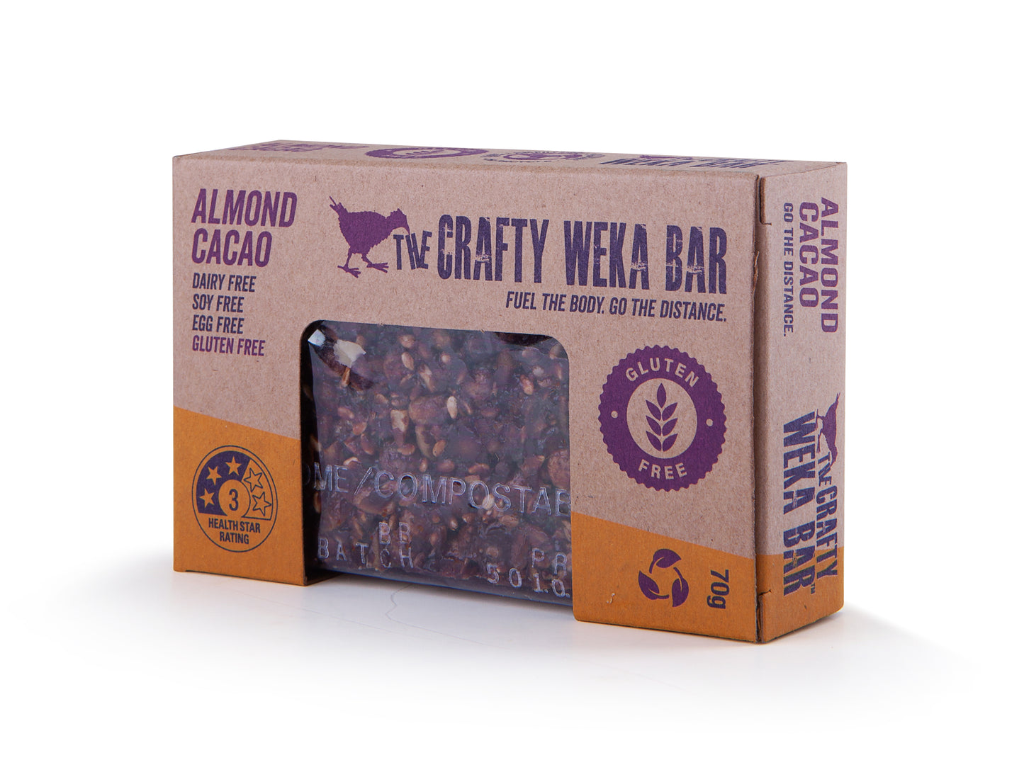12x Almond and Cacao Flavour Gluten Free Snack Bars