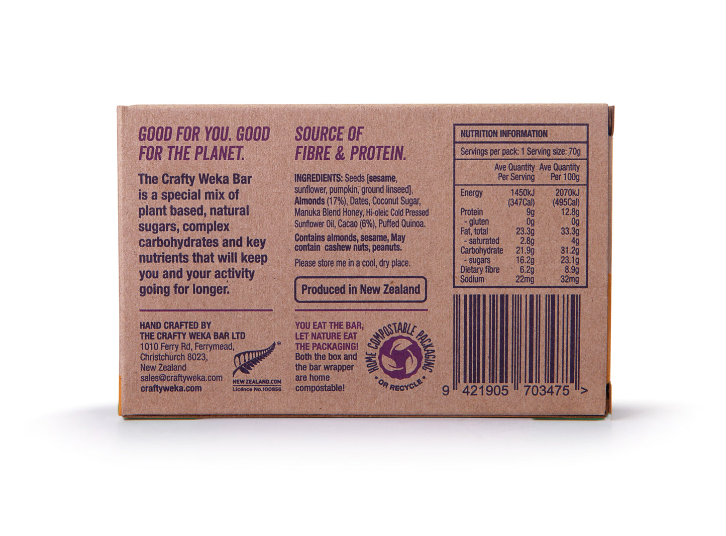 12x Almond and Cacao Flavour Gluten Free Snack Bars