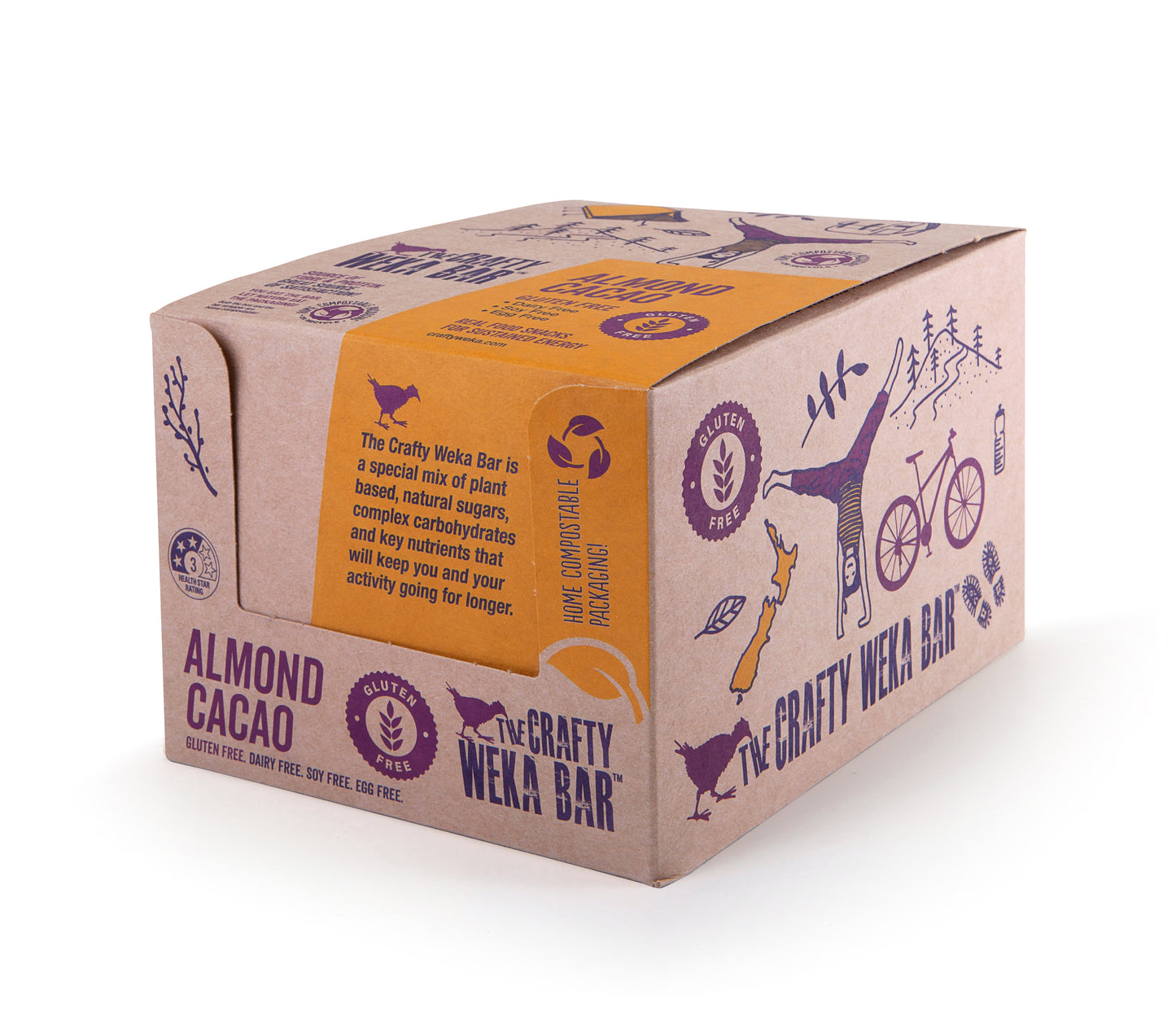 12x Almond and Cacao Flavour Gluten Free Snack Bars