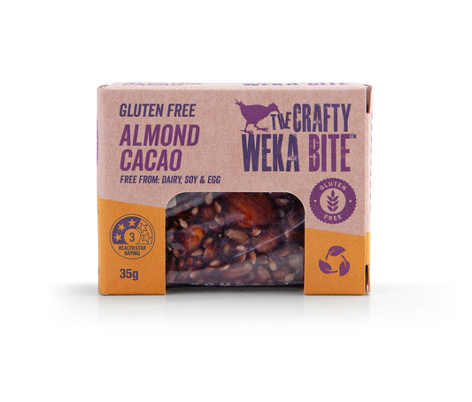 12x Bite Size Almond Cacao Flavour Gluten Free Snack Bars