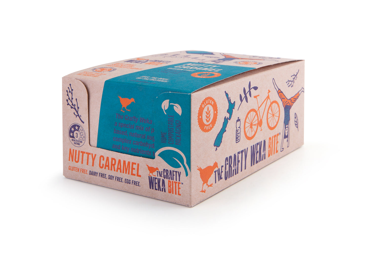 12x Bite Size Nutty Caramel Flavour Gluten Free Snack Bars